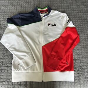 Vintage Fila Sport Italia Track Jacket Mens Medium White Blue.